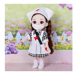 Nurse BJD Doll Cute Girls Toys  Dress Up Plastic Doll For Kids Gift