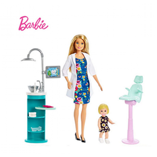 AL Original Barbie Dolls Gymnastics Coach Set Doctor Dentist