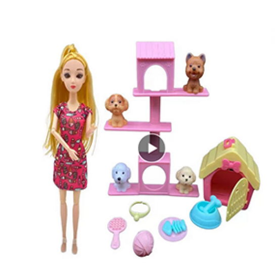 AL Original Barbie Doll Set Dog Barbie Children Toys 