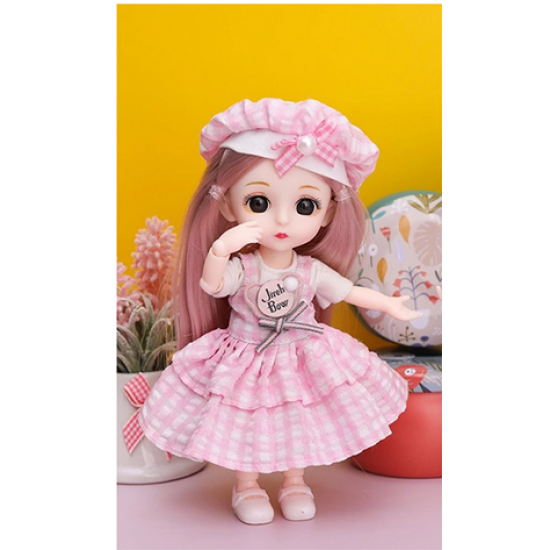 Doll For Girl Toy BJD Mini Doll Movable Joint Baby 3D Beautiful DIY Toy Doll With Clothes Dress