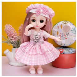 Doll For Girl Toy BJD Mini Doll Movable Joint Baby 3D Beautiful DIY Toy Doll With Clothes Dress