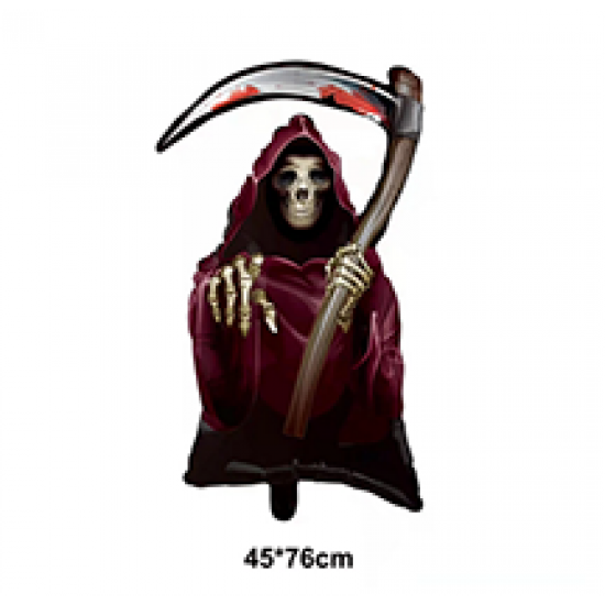 76cm Halloween Grim Reaper Balloon Giant Day of The Dead foil Balloon sickle Skull Balloons kids toys Halloween party decoration