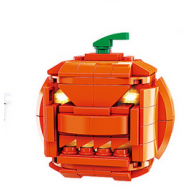 New Halloween Pumpkin Scythe Ghost Demon Skull Herd Building Block MOC Mini Brick Toys Assembly With Light Kids Toys Gifts Boxed