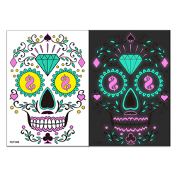 Halloween Double Color Luminous Tattoo Stickers Four Piece Combination