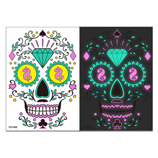 Halloween Double Color Luminous Tattoo Stickers Four Piece Combination