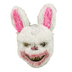 Halloween Masquerade Plush Mask White Bloody Rabbit