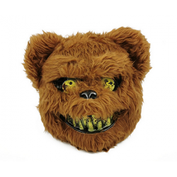 Halloween Masquerade Plush Mask Brown Teddy Bear