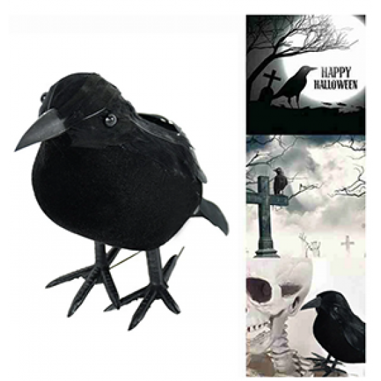Halloween Horror Toys Fake Crow Bird Figurines Horror Accessories