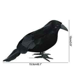Halloween Horror Toys Fake Crow Bird Figurines Horror Accessories