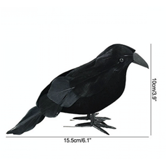 Halloween Horror Toys Fake Crow Bird Figurines Horror Accessories