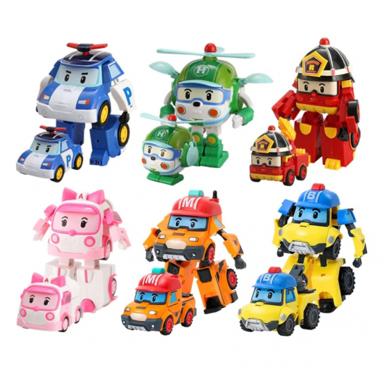 Robocar Poli Transforming Robot Toy Sets 6packs