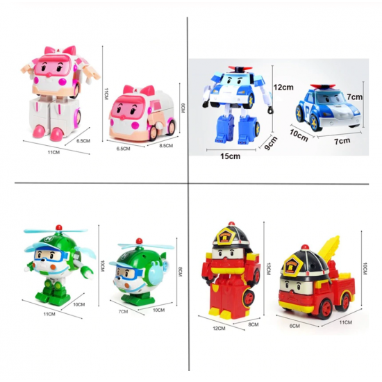 Robocar Poli Transforming Robot Toy Sets 6packs