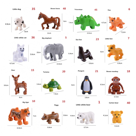 Animals Building Blocks Action Figures Sets of 8 Animals Building Blocks Action Figures Sets of 8