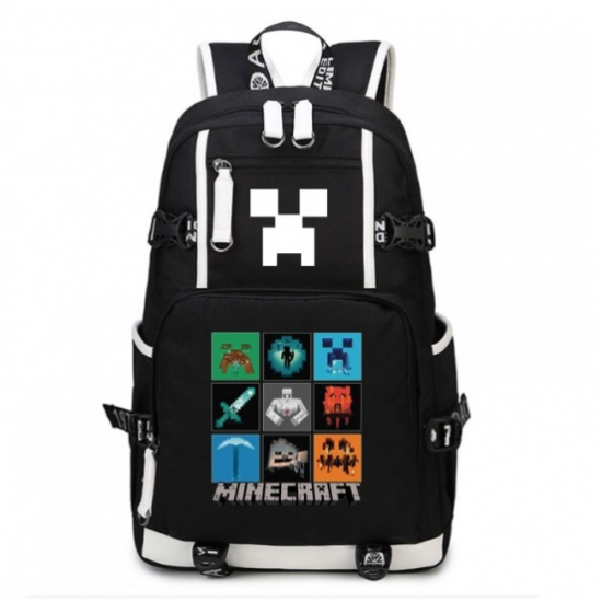 Minecraft Rucksack Backpack Schoolbag - Black