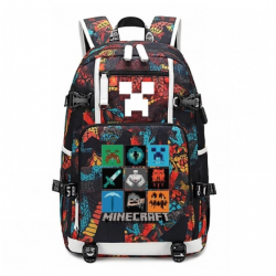 Minecraft Rucksack Backpack Schoolbag - Purple