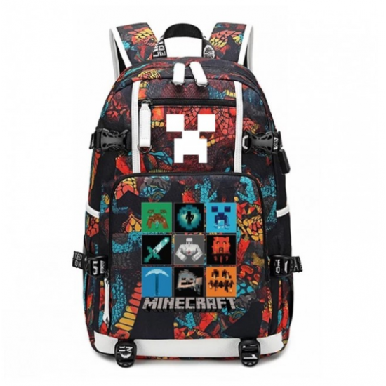 Minecraft Rucksack Backpack Schoolbag - Purple