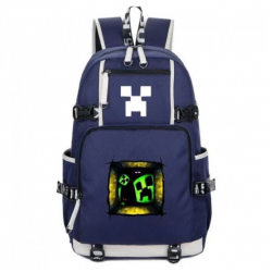 Minecraft Creeper Rucksack Backpack Schoolbag - Blue