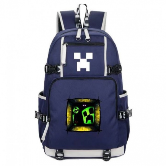 Minecraft Creeper Rucksack Backpack Schoolbag - Blue Minecraft Creeper Rucksack Backpack Schoolbag - Blue
