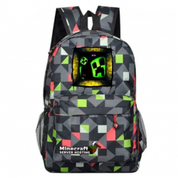 Minecraft Creeper Rucksack Backpack Schoolbag - White