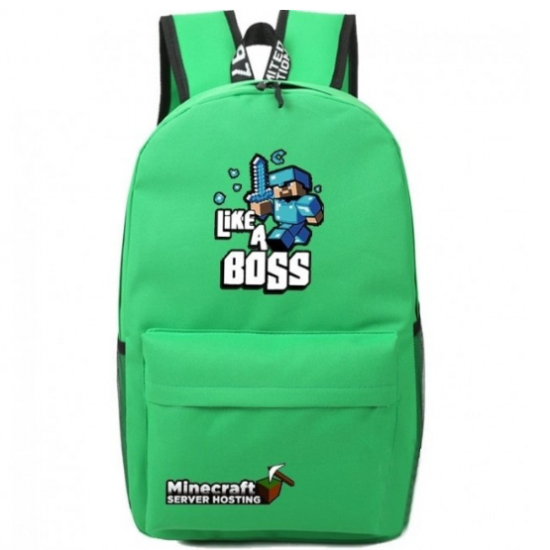 Minecraft Like A Boss Rucksack Backpack Schoolbag - Green Minecraft Like A Boss Rucksack Backpack Schoolbag - Green