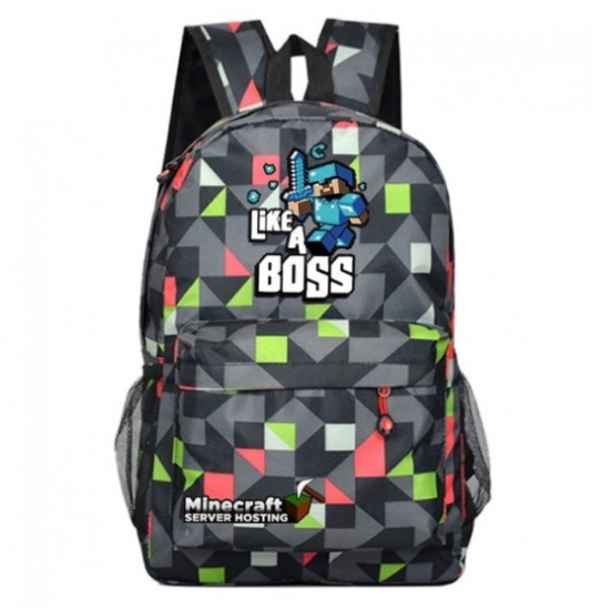 Minecraft Like A Boss Rucksack Backpack Schoolbag - Geometric Mix Minecraft Like A Boss Rucksack Backpack Schoolbag - Geometric Mix