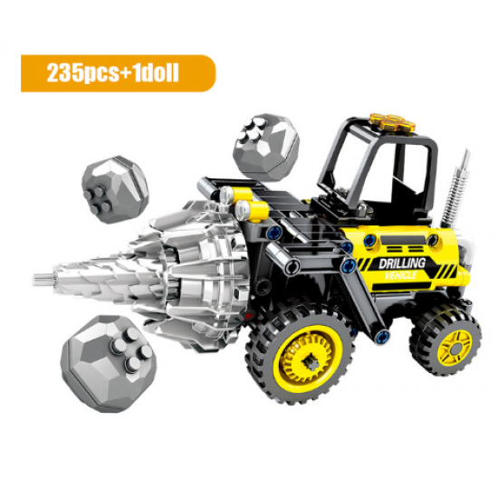 City Engineering Simulation Drill Machine Building Blocks Bricks Construction Toys