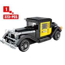 Mechanical Classic Car Building Blocks Toys - Yellow