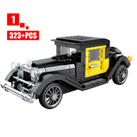 Mechanical Classic Car Building Blocks Toys - Yellow Mechanical Classic Car Building Blocks Toys - Yellow