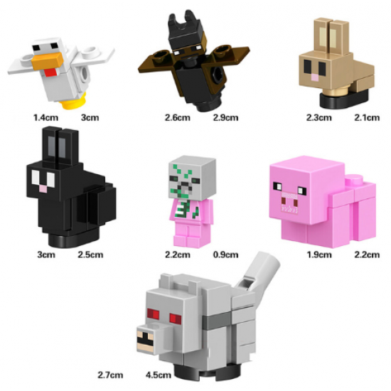 Minecraft Building Blocks Action Figures Set of 7 Minecraft Building Blocks Action Figures Set of 7