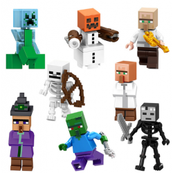 Minecraft Building Blocks Action Figures Set of 8