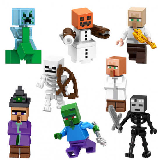 Minecraft Building Blocks Action Figures Set of 8 Minecraft Building Blocks Action Figures Set of 8