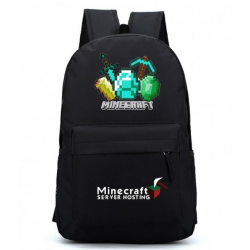 Minecraft Diamond Logo Rucksack Backpack Schoolbag - Black