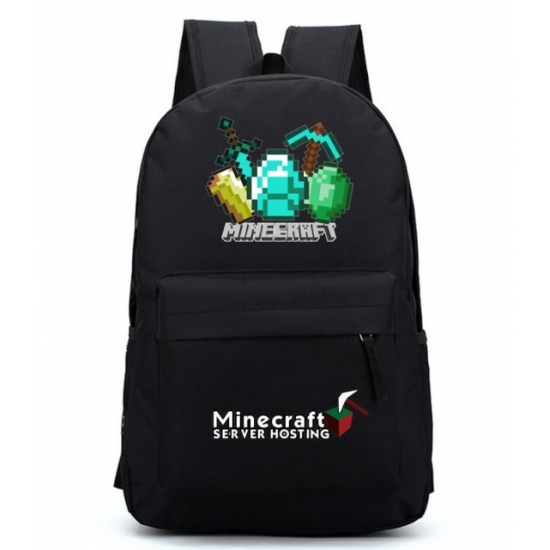 Minecraft Diamond Logo Rucksack Backpack Schoolbag - Black Minecraft Diamond Logo Rucksack Backpack Schoolbag - Black