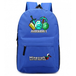 Minecraft Diamond Logo Rucksack Backpack Schoolbag - Blue