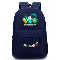 Minecraft Diamond Logo Rucksack Backpack Schoolbag - Navy Blue