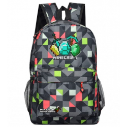 Minecraft Diamond Logo Rucksack Backpack Schoolbag - Goemetric Mix