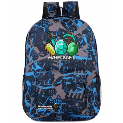 Minecraft Diamond Logo Rucksack Backpack Schoolbag - Blue