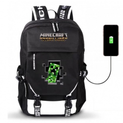 Minecraft Creeper Rucksack Backpack Schoolbag - Black
