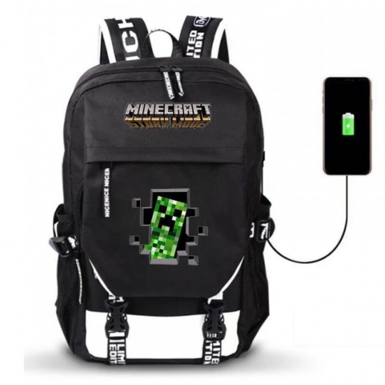 Minecraft Creeper Rucksack Backpack Schoolbag - Black Minecraft Creeper Rucksack Backpack Schoolbag - Black