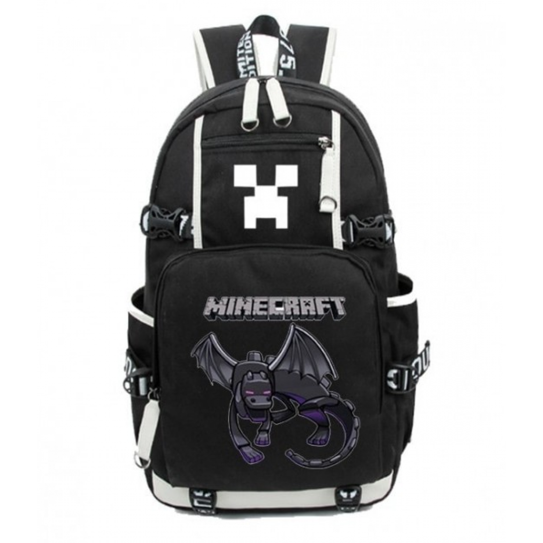 Minecraft Ender Dragon Rucksack Backpack Schoolbag - Black
