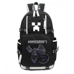 Minecraft Ender Dragon Rucksack Backpack Schoolbag - Black