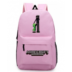 Minecraft Enderman Creeper Rucksack Backpack Schoolbag - Pink