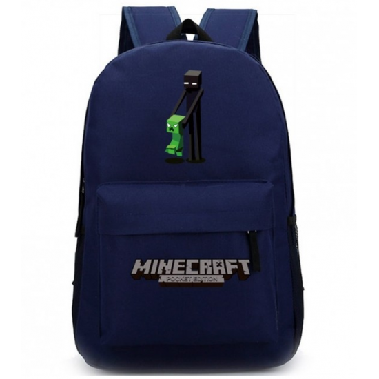 Minecraft Enderman Creeper Rucksack Backpack Schoolbag - Navy Blue Minecraft Enderman Creeper Rucksack Backpack Schoolbag - Navy Blue