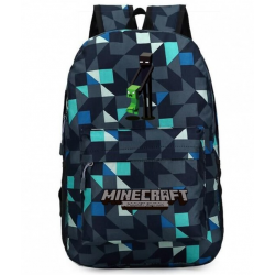 Minecraft Enderman Creeper Rucksack Backpack Schoolbag - Blue Geometric