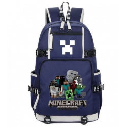 Minecraft All Charaters Rucksack Backpack Schoolbag - Blue