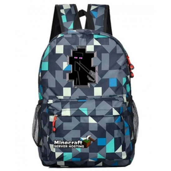 Minecraft Enderman Rucksack Backpack Schoolbag - Blue Geometric Minecraft Enderman Rucksack Backpack Schoolbag - Blue Geometric