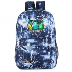 Minecraft Diamonds Logo Rucksack Backpack Schoolbag - Blue Thunder