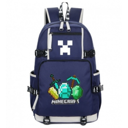Minecraft Diamonds Logo Rucksack Backpack Schoolbag - Blue