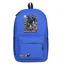 Minecraft All Charaters Rucksack Backpack Schoolbag - Blue