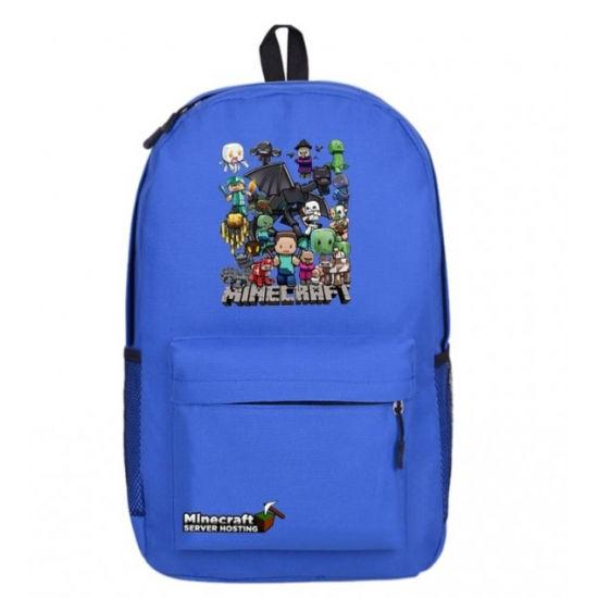 Minecraft All Charaters Rucksack Backpack Schoolbag - Blue